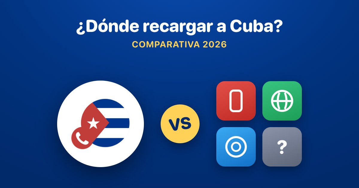 ¿Cuál es el mejor sitio para recargar a Cuba? Comparativa 2026