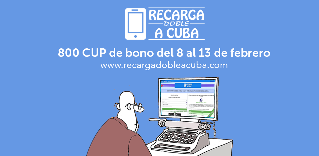 Recarga Cubacel de amor. Del 8 al 13 de febrero 800 CUP de bono.