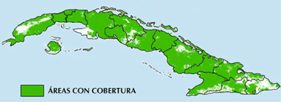 Mapa de cobertura telefonía celular en Cuba